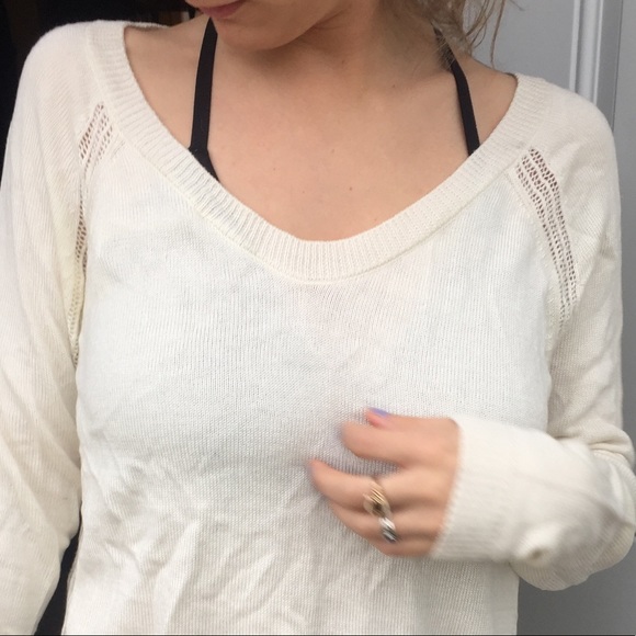 RACHEL ROY Ivory mesh knit Sweater - Picture 5 of 8
